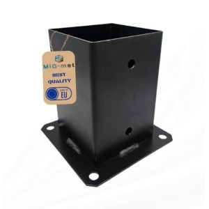 Mig-Met - Supports de Poteaux 120x120mm, pour la Construction de Tonnelles de Jardin, Auvents, Garages, Abris de Jardin, Dépendances - Trous Ø11mm - Pieds de Poteau - 18x18x15cm (MiG-met, neuf)