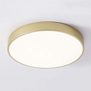 Plafonnier LED Rond doré Moderne en Fer forgé, Ultra-Mince, encastré, pour Balcon, lumière Neutre, 22 cm, 12 W (Hong yi Ge shun shang mao, neuf)