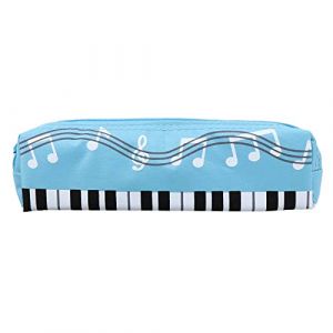 Trousse &agrave; crayons cr&eacute;ative fantaisie pour &eacute;tudiant, carr&eacute; en tissu Oxford &agrave; une seule couche, bo&icirc;te &agrave; musique, papeterie scolaire, &eacute;tui en tissu Oxford, bleu clair (GUANZHINING, neuf)