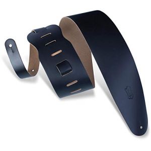 Levy's M4‐BLK 3.5-inch Leather Bass Guitar Strap ‐ Black (High Tech Distribution, neuf)