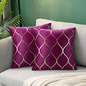 Hanrunsi Housse de Coussin en Velours Rose Rouge 40x40cm Lot de 2 Coussin Violet Carré Décoratif Violet Housse de Coussin Décoratif pour Canapé Salon Chambre Voitures (EpicBond EU, neuf)