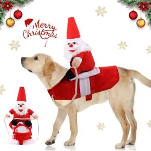 Manteau P&egrave;re No&euml;l Chien, V&ecirc;tements de No&euml;l pour Chien, No&euml;l Cr&eacute;atif Chien Costume,Costume de No&euml;l pour Chien Deguisement Chat Noel, Deguisement Noel Chien, Manteau pour Chien Noel (Medium) (BUKYCAT, neuf)