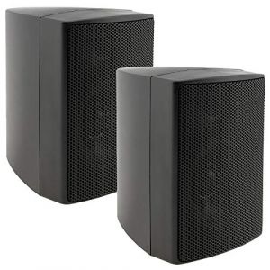 ChiliTec Paire d'enceintes murales 2 Voies pour cha&icirc;ne st&eacute;r&eacute;o HiFi Home Cin&eacute;ma 40 W 8 Ohm Noir (Ponera, neuf)