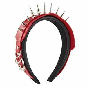 Serre-tête rock pour homme - Diadèmes à rivets - Bandeau punk en cuir (JieLinKeJi, neuf)