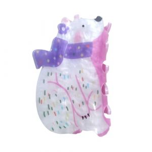 Pince &agrave; cheveux ours blanc dessin anim&eacute;, pince &agrave; cheveux en acrylique, petite pince &agrave; griffes pour femme, 1 pi&egrave;ce (lot de 1) (hongwuzhenxiaodianpu, neuf)