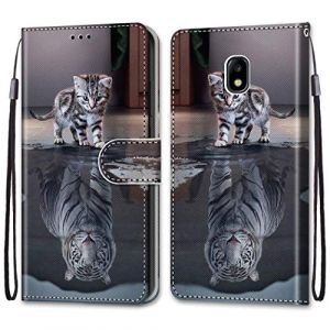 LiLuLa Coque pour Samsung Galaxy J7 2017/J730, &Eacute;tui Housse en Cuir de Protection avec [Emplacements Cartes] [Fonction de Support] [Magnetique], Housse Etui Coque pour Samsung J7 2017/J730 (Chat 3) (LiLuLa Store, neuf)