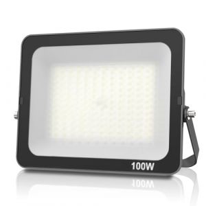 JBdusn Projecteur LED 100W, Superlumineux Luminaire Exterieur Blanc Froid 6500K, Spot LED Exterieur IP66, Eclairage de S&eacute;curit&eacute; Floodlight pour Jardin Stade Garage entrep&ocirc;t Magasin Atelier D&eacute;p&ocirc;t (Yixi Lighting, neuf)