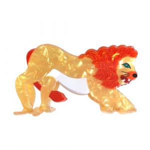 Pince à cheveux lion dessin animé, pince à cheveux en acrylique, petite pince à griffes pour femme, 1 pièce (lot de 1) (hongwuzhenxiaodianpu, neuf)
