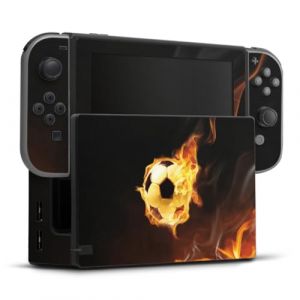 DeinDesign Autocollant Compatible avec Nintendo Switch Sticker Film Autocollant Football Feu Ballon (DeinDesign - GmbH, neuf)