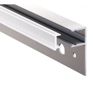 Mola Profil&eacute; de carrelage en aluminium | 2 x 2 m en acier inoxydable | Baguette de finition pour bandes LED jusqu'&agrave; 1 cm de largeur | Rail de carrelage en U + couvercle en acrylique blanc laiteux (tradefit-shop, neuf)