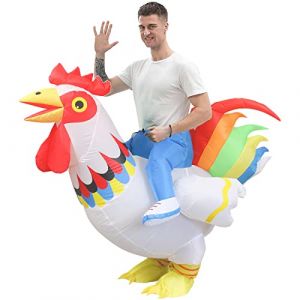 IRETG Coq! deguisement Gonflable Coq objet insolite Poulets Costume Taille Adulte pour Fête Halloween Noël Cosplay Adulte Taillen (IRETG, neuf)