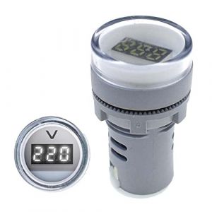 zalati Mini voltm&egrave;tre avec affichage num&eacute;rique LED Voltm&egrave;tre AC Voyant 110V 220V 22MM AD16 AD16-22DSV AC12 60-500V - Blanc (zalati EU, neuf)