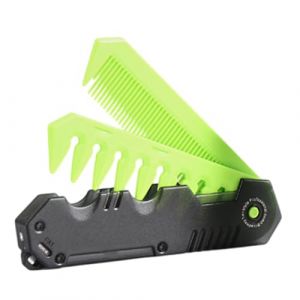 Peigne pliable – Peigne à cheveux pliable portable, mini huile pour cheveux, tondeuse pour barbe, moustache, salon (Mottled time, neuf)