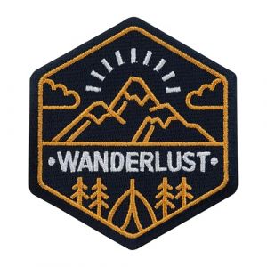Urbanski Patch Outdoor Camping Adventure &ndash; Badge motif montagne pour sac &agrave; dos, veste & v&ecirc;tements &agrave; thermocoller | &Eacute;cusson Thermocollant, Appliqu&eacute;, Transfert Thermocollant (Wanderlust) (urbanski, neuf)