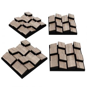 Lot de 4 panneaux acoustiques diffuseurs sonores | Aspect sans couture mosa&iuml;que 3D | D&eacute;coration murale &agrave; faire soi-m&ecirc;me | Diffuseur d&eacute;coratif en bois (HDF) | [ZARINITY | Sonoma ] (ATB-SOUND, neuf)