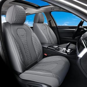 Coverado Housses de siège universelles pour Voiture, Ensembles de Housses de Protection Siège Voiture Avant 2 pièces, Cuir PU imperméable Housses Siège aux berlines SUV Pick-ups B8839 Seat (Coverado, neuf)