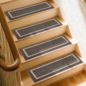 COSY HOMEER Tapis Escalier 70 x 22 cm (15 pi&egrave;ces), Moquette Escalier Antid&eacute;rapant avec Dos en TPE, Marchettes d'Escalier Lavable en Machine, Id&eacute;al pour Enfants, Personnes &Acirc;g&eacute;es et Animaux (COSY HOMEER, neuf)