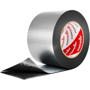 POPPSTAR Ruban d'étanchéité butyle pour toiture (5 m x 75 mm x 1,5 mm) Bande de solin extrêmement adhésive à froid revetement aluminium (poppstar*, neuf)