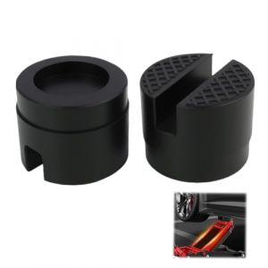 2 Rubber Block Buffer Hydraulic Car Jack Cushion Car Jack Solid, Protection de Carrosserie Voiture, Bottom of The Body Coussin de Levage Solide, Diamètre 48 mm, Capacité de Charge 3 Tonnes, Noir (BangShengMingChen, neuf)