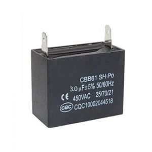 Condensateur CBB61 avec 2 connecteurs 3 uF 450V 25/70/21. Condensateur de Démarrage de moteur 1 Pièce. (3μF) (Synn53, neuf)