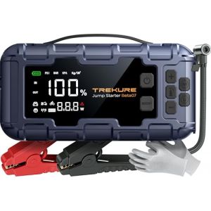 TREKURE 10-in-1 7000A Booster Batterie Voiture avec Gonfleur 160PSI, 26800mAh D&eacute;marreur Batterie avec 45W Charge Rapide, 600LM LED, Grand &Eacute;cran, 12V Booster Voiture Puissant(Tous Gaz ou 12L Diesel) (gerrit, neuf)