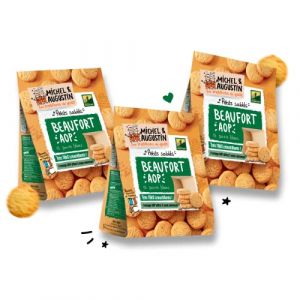 Michel et Augustin - Pack Biscuits ap&eacute;ritifs au fromage Beaufort AOP - Lot de 3 (La Famille &agrave; Table! - LF&agrave;T!, neuf)