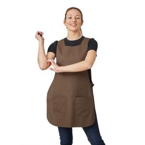 Hurry Jump Tablier chasuble Tablier sans manches femme type blouse chasuble Tablier sans manches femme type blouse chasuble avec patte réglage Pressions S MARRON (Label blouse, neuf)