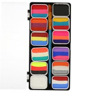 NUOBESTY 1 Boîte Peinture De Visage De Drapeau Peintures Pour Le Visage Pour Les Enfants Faux Sang Lavable Palette Peinture De Visage Arc-en-ciel Art Aquarelle Crayons Uv Visage Pigment (Sarah Zou, neuf)