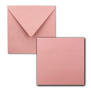 FarbenFroh® by GUSTAV NEUSER® Lot de 50 cartes simples, carrées, 15 x 15 cm, avec enveloppes, en vieux rose, pour cartes de vœux, etc. (GUSTAV NEUSER GmbH, neuf)