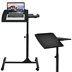 RELAX4LIFE Table de Lit pour Ordinateur Hauteur Réglable 64x45x64-95CM avec 4 roulettes Tablette Inclinable (Noir) (RELAX4LIFE, neuf)