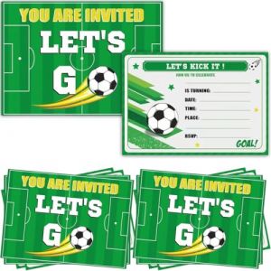 10 Pièces Carte Invitation Anniversaire Garcon, Thème Football Pour Garçon Fille Enfant Fête Anniversaire, Carte Invitation Anniversaire Foot (ROBFLOR MARKET CARS, neuf)
