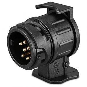 Adaptateur de remorque 13 &agrave; 7 Broches 12V Convertisseur &eacute;lectrique Remorque/Caravane/Prise de Remorque Auto/Chariot (Autowin24, neuf)
