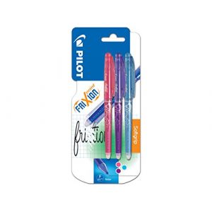 Pilot - Blister 3 FriXion Point 0.5 - Roller effaçable - Rose/Violet/Turquoise - Pointe fine (Papeterie Libellus, neuf)