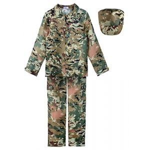 ReliBeauty Déguisement Militaire Enfant Garçon et Fille Costume Soldat avec Chapeau 11-12ans, 150 (Matt Viggo, neuf)