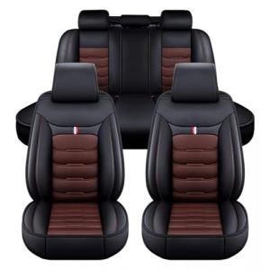 Housses de Si&egrave;ge de Voiture pour Renault Captur II I/Captur E-Tech 2.Gen/1.Gen 2013-2024, Ensemble Complet de Housses Siege Auto Universel en Cuir, Compatible avec Les Airbags Lat&eacute;raux, 5 Seats(D(Blac (Genius -Store, neuf)