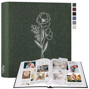 Lanpn Album Photo Scrapbooking, Grand Lin DIY Album 100 Pages Blanches Avec S&eacute;parateurs de Cellophane, Pour Photos 9x13cm 10x15cm 13x18cm (Vert, 30x33,5cm) (BILLIONRVL, neuf)