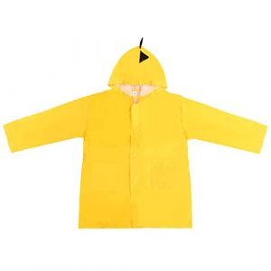 Imperméable Enfant, 5-8 Ans Veste Poncho de Pluie à Capuche pour Filles Garçons, Dessin Animé Cape Manteau de Pluie, Etanche Combinaison Vêtement de Pluie pour Extérieur École Randonnée (Jaune) (qinsocor, neuf)