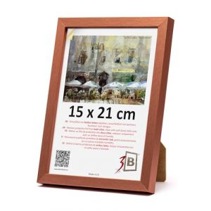 3-B Cadre photo MEGA - Cuivre rouge - 15 x 21 cm (A5) - Cadre en bois, cadre photo, cadre pour documents avec verre acrylique (Waldorff GmbH, neuf)