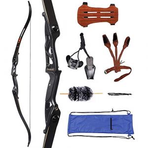 Huntingdoor Ensemble de tir &agrave; l'arc en Takedown Arc Classique 56" Poign&eacute;es en Aluminium Adultes Kits de tir &agrave; l'arc pour la Pratique de la Cible Chasse Tir Cadeau d'entra&icirc;nement 40 LB (huntingdoor, neuf)