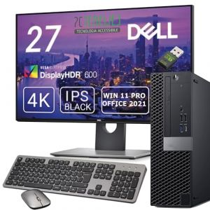 PC fixe reconditionné i7 8700 jusqu'à 4,6 GHz | Moniteur 27" 4K | 32 Go RAM | DVD -RW | 1 To SSD NVMe M.2 | PC de bureau | Windows 11 Pro + Office 2021 | Souris et clavier sans fil (PcRenewed - AffariShop, neuf)