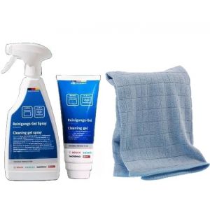 Gel tube 200 ml + gel four spray 500 ml + chiffon doux microfibre pour fours compatible avec Bosch Siemens Neff Gaggenau (M Shop Italia® la pièce de rechange en un clic., neuf)