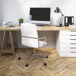 KARAT Tapis de Chaise d&eacute;coupe Bords &agrave; 45 degr&eacute;s - Protection de Sol Anti-Rayure - Tapis r&eacute;sistant pour chaises &agrave; roulettes - Tapis de Bureau antid&eacute;rapant (Kleopatra-Transparent Mat, 60x90 cm) (Velvet Trading, neuf)