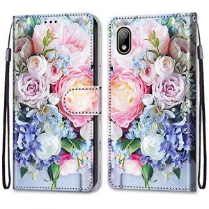 Mo-Somnus Coque pour Huawei Y5 2019 / Honor 8S, Etui en Cuir PU Portefeuille Housse Coque avec 360 Degr&eacute;s Silicone Antichoc Protection Cover Cuir Pochette Magn&eacute;tique und Flip B&eacute;quille (Fleur 3) (Mo-Beauty EU Store, neuf)