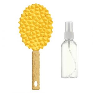 Brosse de toilettage pour animaux de compagnie Durian Shape Cat Massaging Brush | Peigne de massage doux avec flacon pulv&eacute;risateur avec poign&eacute;e antid&eacute;rapante pour les voyages (qifeo, neuf)