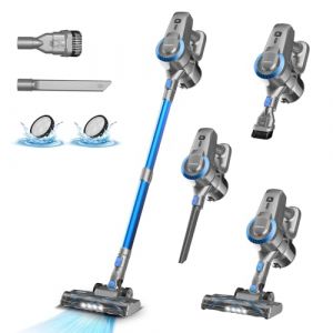 Aspirateur Balai sans Fil N300, 25KPa & 2 Vitesses, Aspirateur sans fil 175W, Aspirateur Léger, 50Min Autonomie, 6 en 1 Aspirateur Balai sans Sac pour Les Poils d'animaux, Tapis, Canapé, Voiture (YISORA EU-PT, neuf)