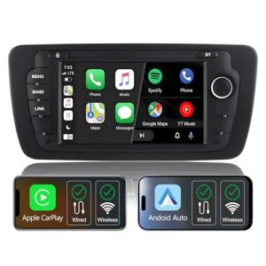 Autoradio pour Seat Ibiza 6j 2009-2014,avec Syst&egrave;me Linux & &Eacute;cran IPS 7",CarPlay sans Fil et Android Auto Int&eacute;gr&eacute;s,Commandes au Volant d'origine,Bluetooth 5.0,RDS AM/FM,USB,EQ/DSP & Puissance &Eacute;lev&eacute;e (Wangwan, neuf)