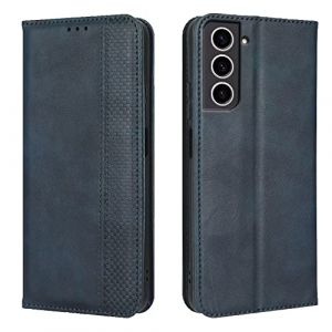 EASSGU Coque pour Samsung Galaxy S23 (6.1" inches), Etui Flip Folio en Cuir PU avec Interrupteur Magn&eacute;tique, [3 Fentes pour Cartes] [1 Portefeuille] Housse - Bleu (EASSGU, neuf)