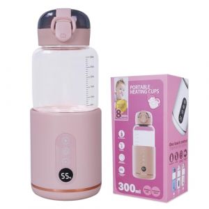 Hoapin Chauffe Biberon Nomade, Chauffe Biberon Voiture 300ML, Temp&eacute;rature R&eacute;glable 37 &agrave; 55&deg;C, Chauffe Biberon Nomade et Portable pour Voyage (Hoapin-EU, neuf)