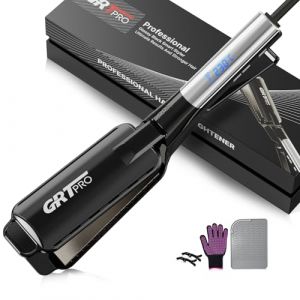 Lisseur Cheveux Professionnel Lisseur Plaque Large Extra Wide 55mm, Lisseur Boucleur Plaque Cheveux 2 en 1, Anti-Frisottis 40M Ions&PTC 19 Niveaux (50-230&deg;C) Pour Cheveux &Eacute;pais, Longs et Rebelles (Guard Revival, neuf)