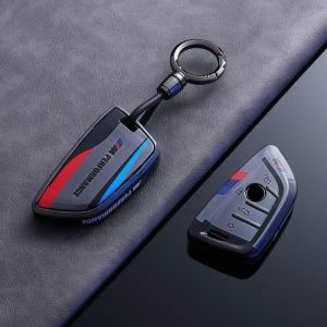 KNHCX Coque Clef Voiture pour BMW X2,Haute Qualit&eacute; Housse Etui Cl&eacute; Protection Cl&eacute; T&eacute;l&eacute;commande Voiture Etui Carte Cl&eacute; Porte Cl&eacute; Voiture Couvre Cl&eacute; Voiture Portable Femme Homme,B4 (hongtongxianchengxinbaihuoshanghang, neuf)